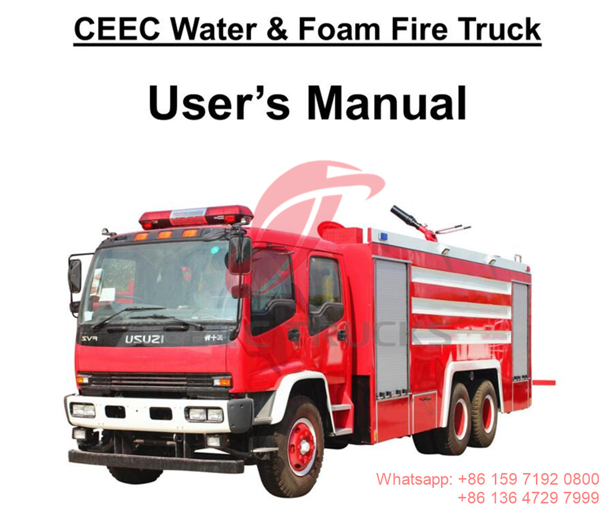 Oman--ISUZU FVZ 6000L water & 2000L foam fire truck manual
