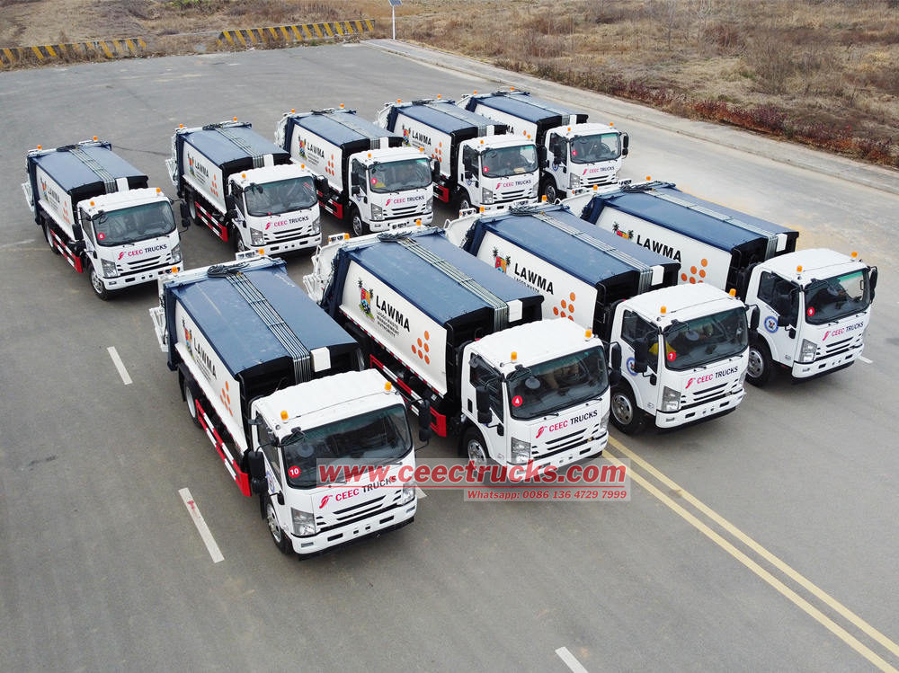 10 unit Isuzu NPR 12cbm rear loader garbage truck