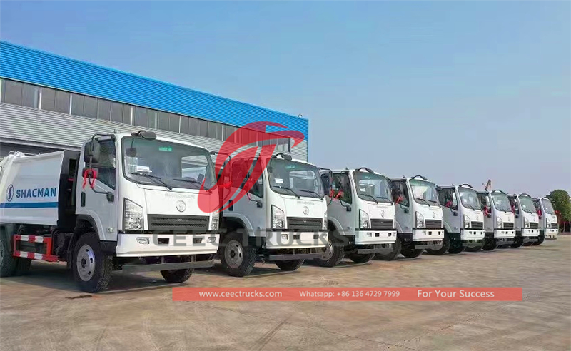 Ethopia- 20 units shacman garbage compactor truck , shacman road sweeper for exporting.