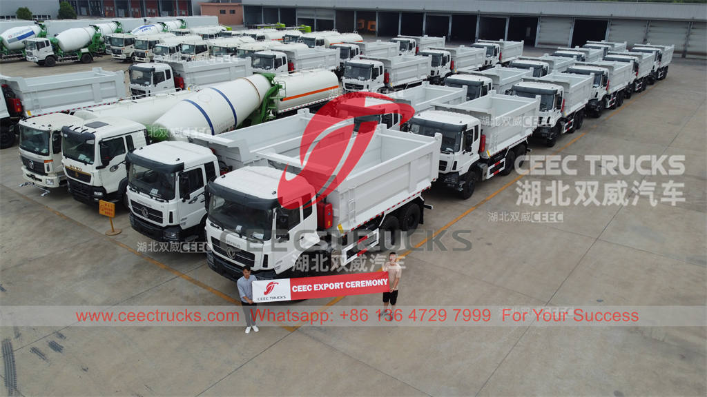 Cambodia - 20 units Dongfeng 6×4 heavy duty dump trucks exported by CEEC TRUCKS