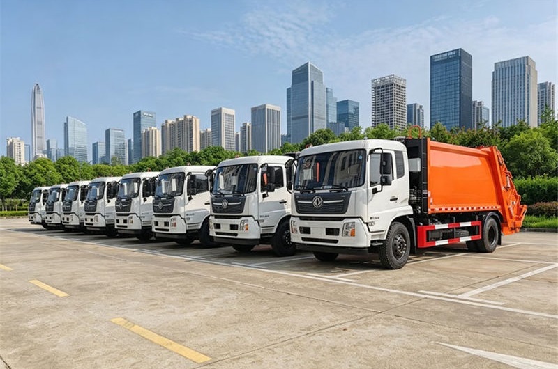12 unit dongfeng refuse compactor vehicles are exported to CHILE