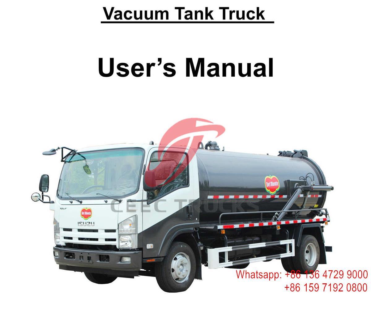 Philippines--ISUZU ELF 8000L Cesspit Emptier truck Manual