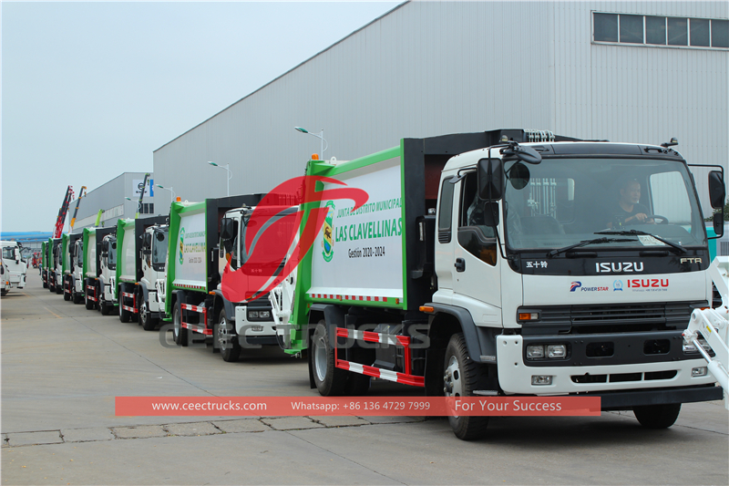 Latin america- 15 units ISUZU garbage compactor trucks are successfully exported 