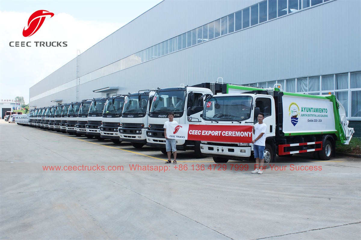26 units ISUZU garbage compactor trucks were exported to Africa