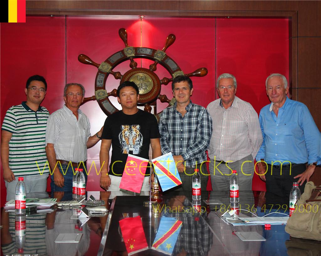 Belgium Clients Visit Us for Purchasing Beiben 2534 Tipper Trucks for Congo Project
