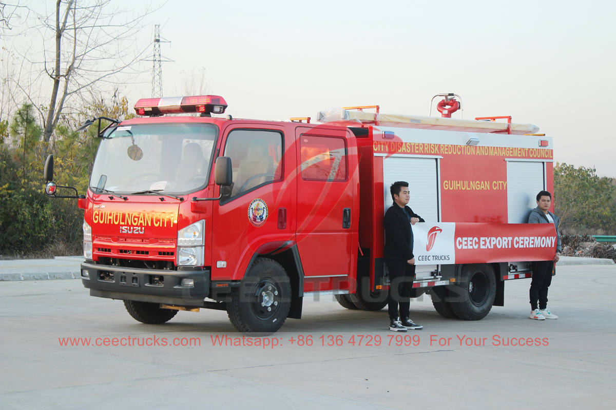 Philippines - 2 units ISUZU water tank fire engine were delivered from CEEC factory