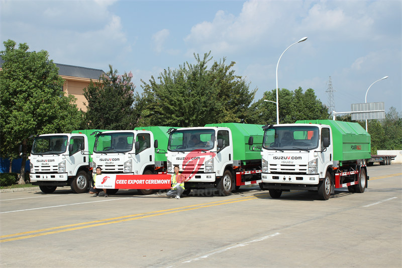 Cameroon - 4 units ISUZU hook lift trucks delivered to Cameroon from CEEC TRUCKS
