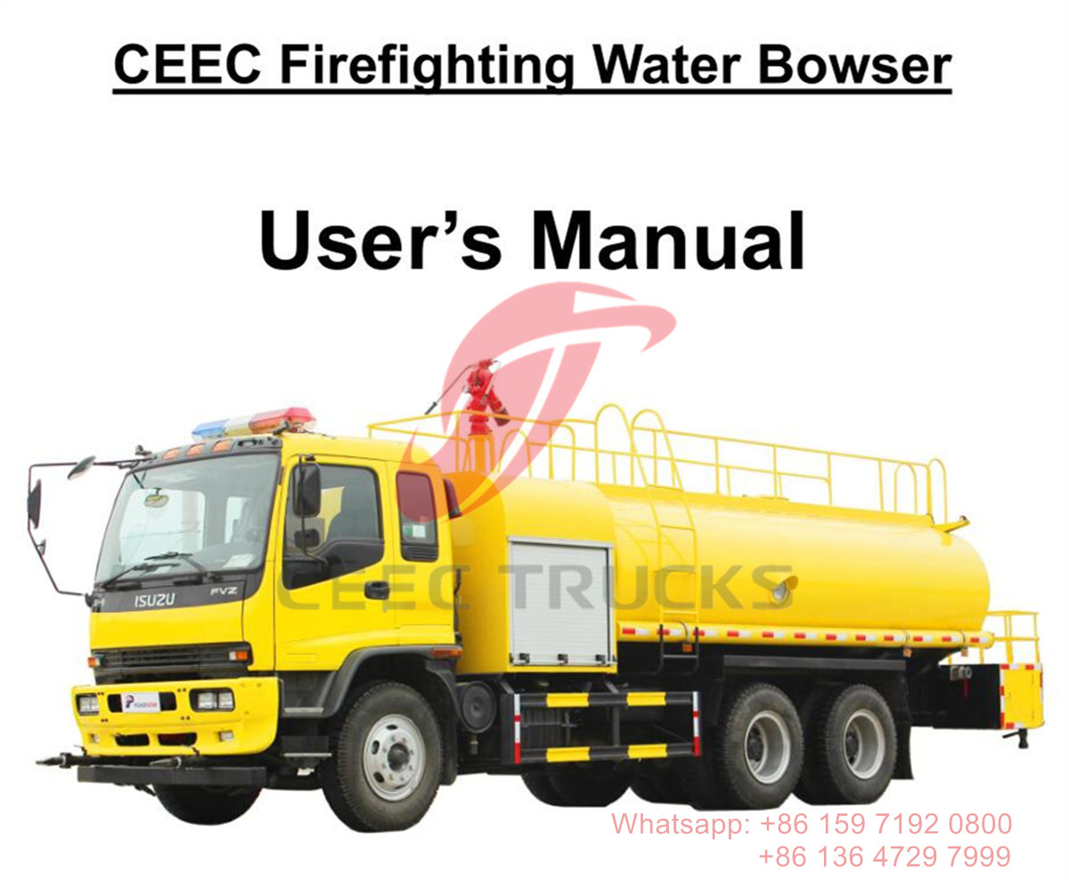 Philippines--ISUZU 14CBM water fire truck manual